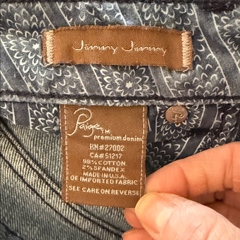 Paige Premium denim Jimmy Jonny Blue Jeans size 26 - Picture 11 of 13